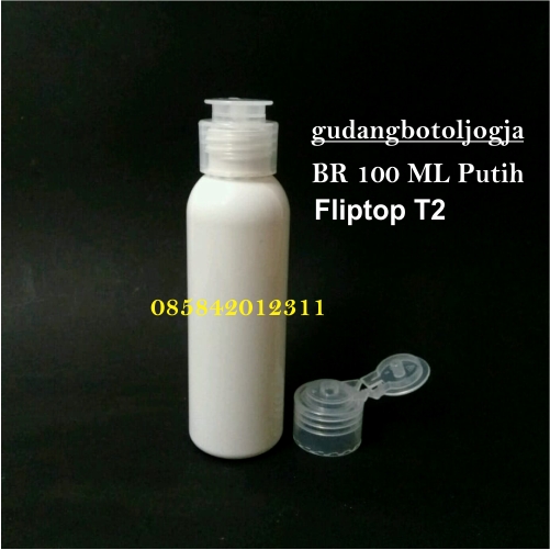 Botol BR 100 ML Putih Fliptop T2